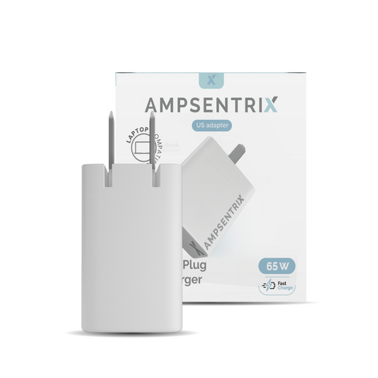 Adaptador de corriente de pared GaN USB tipo C de 65 W (AmpSentrix) (110 V EE. UU.)