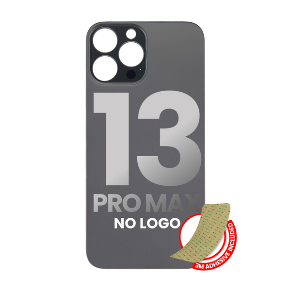 Vidrio trasero con adhesivo 3M compatible con iPhone 13 Pro Max (sin logotipo / orificio grande para cámara) (grafito) 