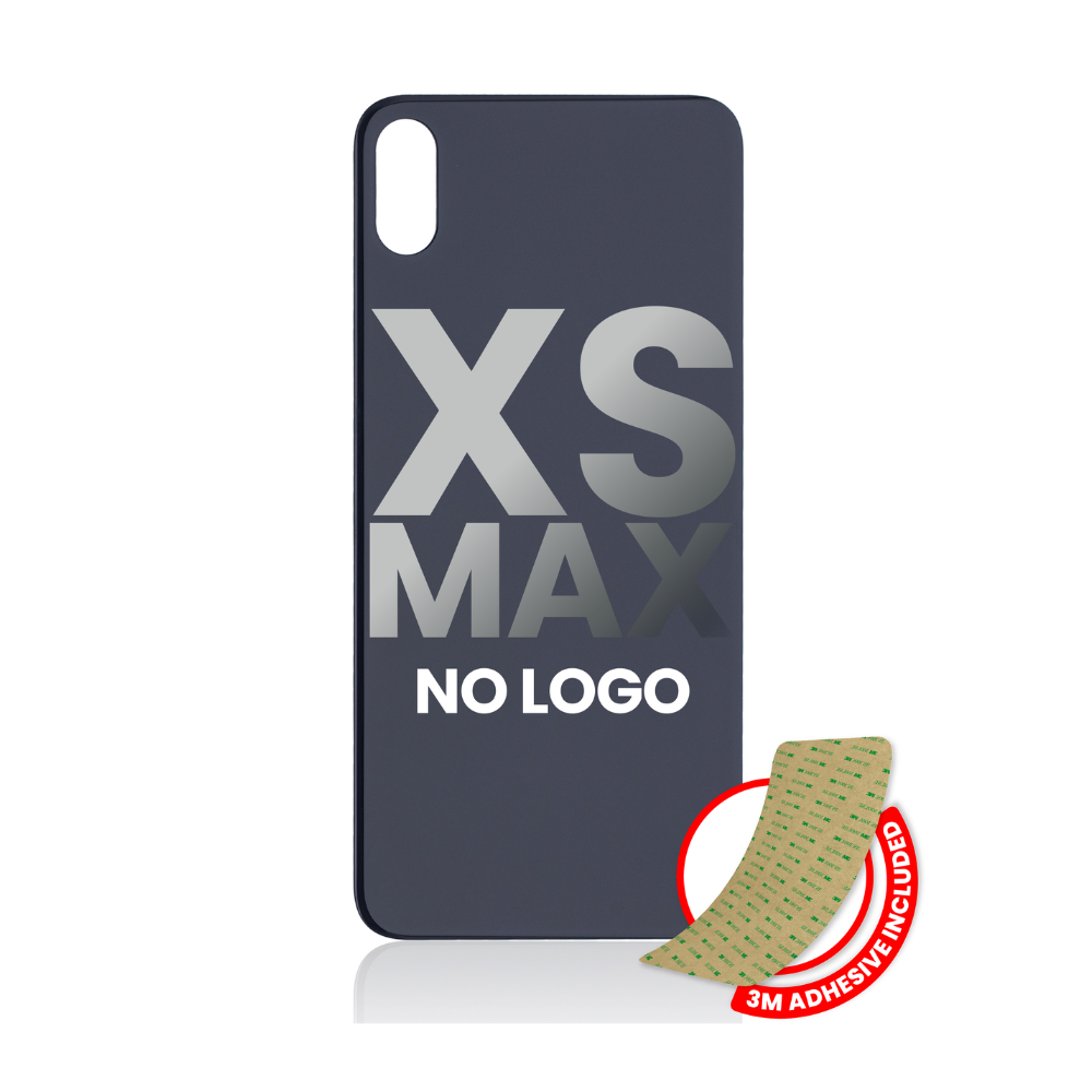 Vidrio trasero con adhesivo 3M compatible con iPhone XS Max (sin logotipo / orificio para cámara grande) (gris espacial) 