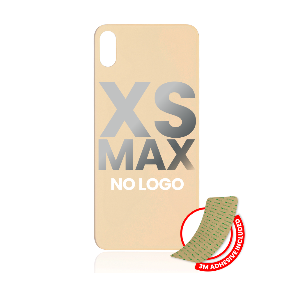 Back Glass With 3M Adhesive Compatible For IPhone XS Max (No Logo / Large Camera Hole) (Gold)