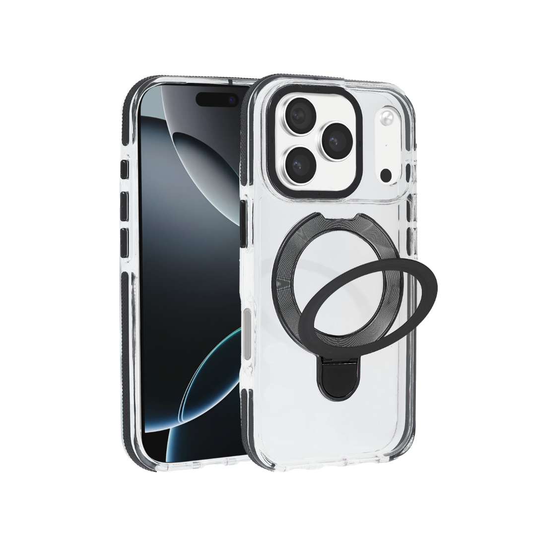 Transparent Case w/ Wireless Charging Kickstand -  for iPhone 17 Pro Max