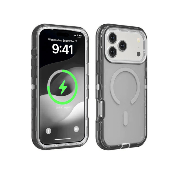 Wireless Charging Transparent Shockproof Case - PINK for iPhone 17 Pro Max