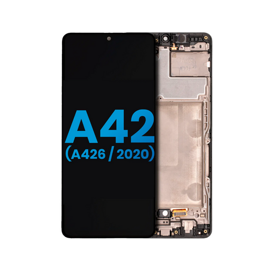 Pantalla LCD con marco (sin sensor de huellas dactilares) compatible con Samsung Galaxy A42 5G (A426/2020) (Repuesto: Incell) (Todos los colores)