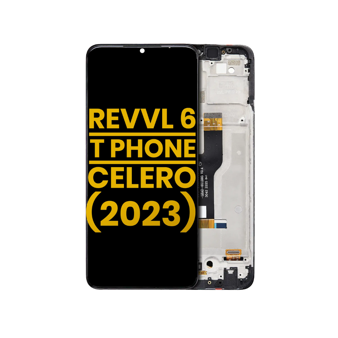 Pantalla LCD con marco compatible con T-Mobile Revvl 6 / T Phone 5G / Boost Mobile Celero 5G (2023) (reacondicionada) (todos los colores)