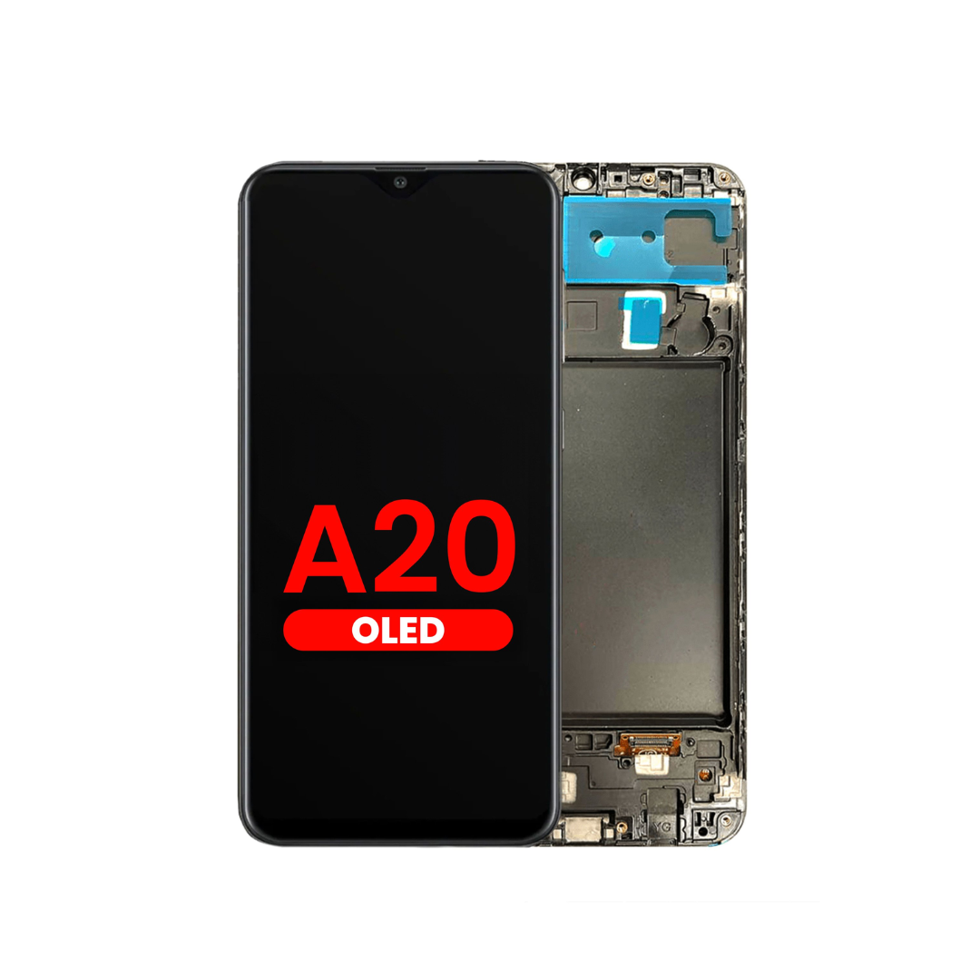 OLED Assembly with Frame for Galaxy A20 (A205U / 2019) (Aftermarket OLED)
