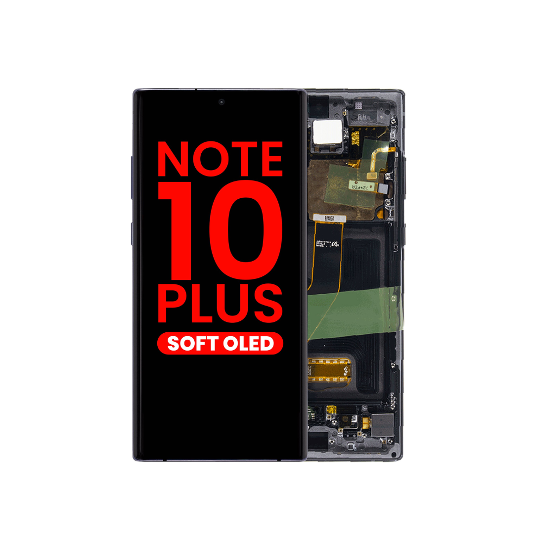 Ensamblaje de OLED con marco para Galaxy Note 10 Plus N975 (AURA BLACK) (OLED de repuesto)