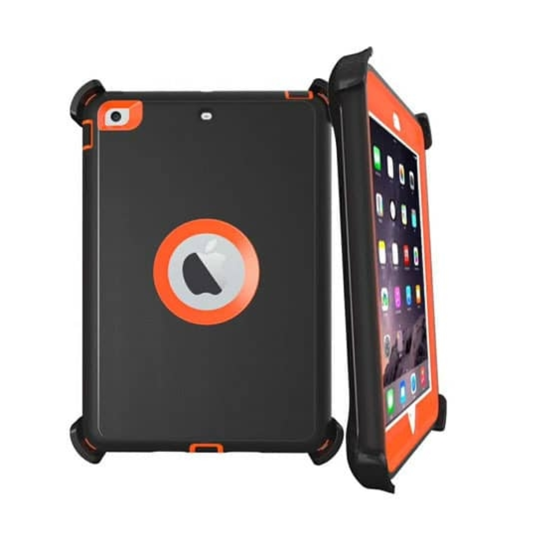 Heavy Duty Case with Clip - BLACK & ORANGE for iPad 10.2