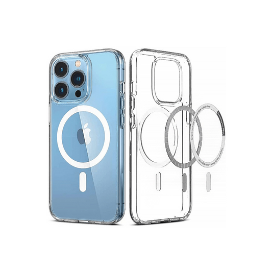 Funda transparente de carga inalámbrica (cierre inferior completo) para iPhone 13 Pro Max