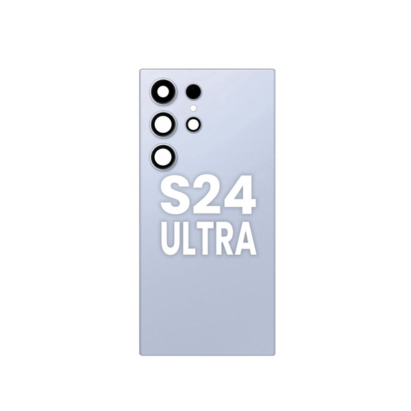 Back Glass with Camera Lens and Adhesive for Galaxy S24 Ultra (TITANIUM BLUE)