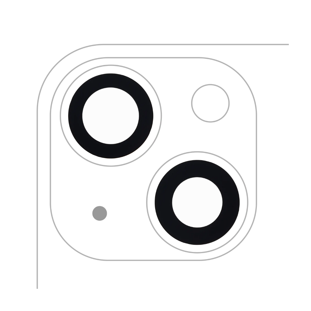 Lente de cámara trasera (solo vidrio) con adhesivo compatible con iPhone 13/13 Mini (juego de 2 piezas) (Real Sapphire / Premium)