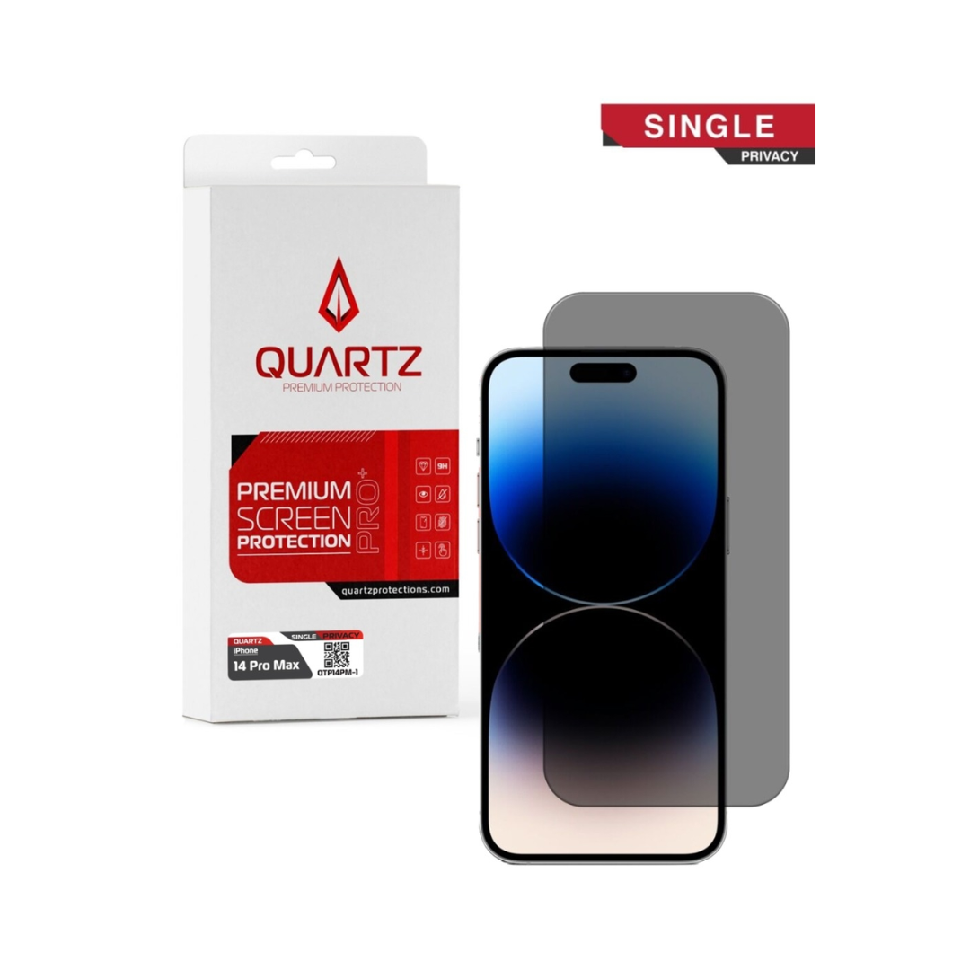 QUARTZ Privacy Tempered Glass for iPhone 14 Pro Max (Single Pack)