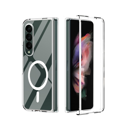 Estuche de carga inalámbrica para Galaxy Z Fold 3 - TRANSPARENTE (cierre inferior completo)