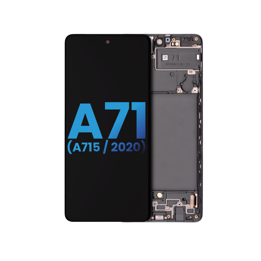 Pantalla LCD con marco (sin sensor de huellas dactilares) para Samsung Galaxy A71 (A715/2020) (Repuesto: Incell) (Todos los colores)