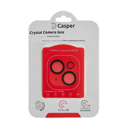 Protector de lente de cámara Casper para iPhone 14/14 Plus (cubierta completa de cristal)