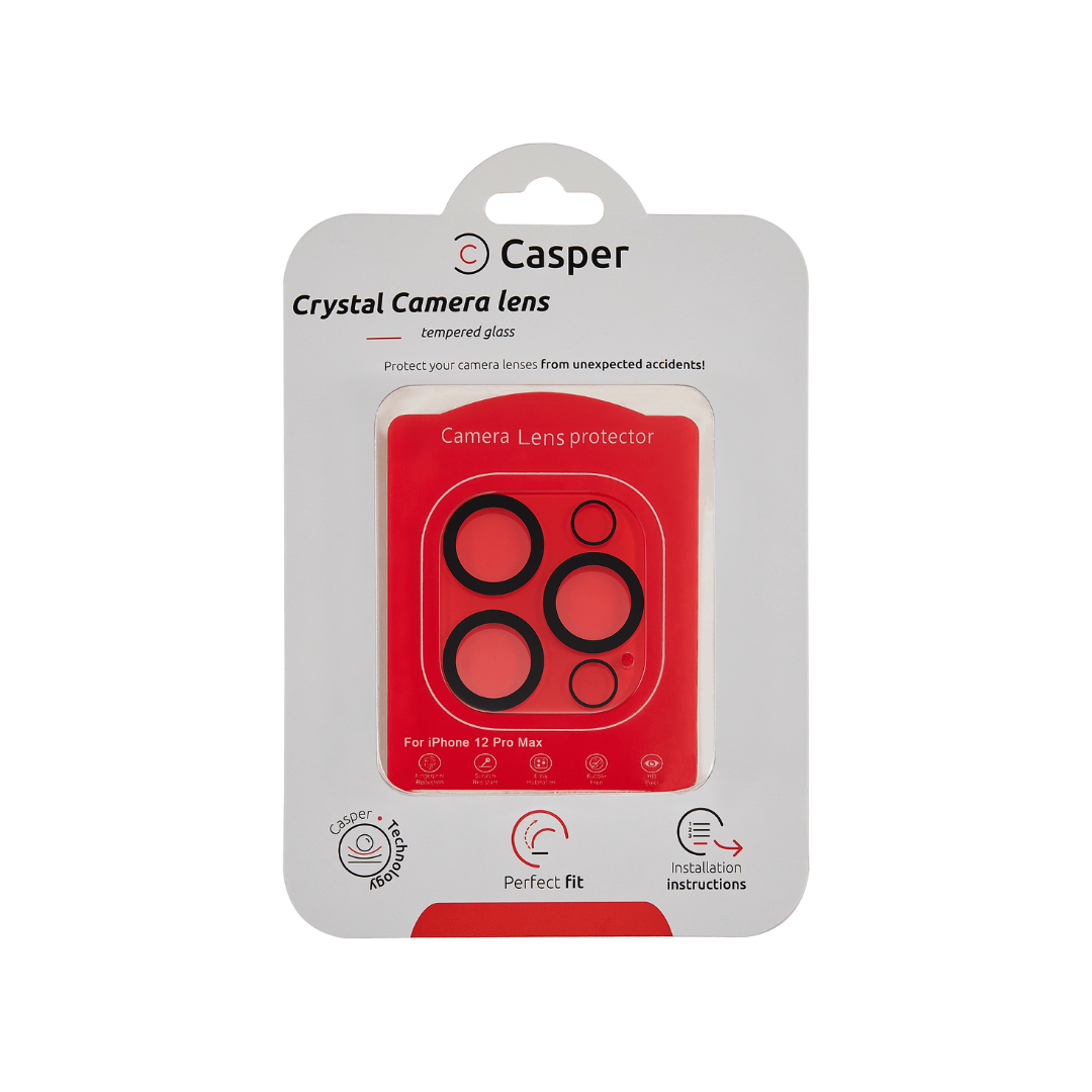 Protector de lente de cámara Casper para iPhone 12 Pro Max (cubierta completa de cristal)