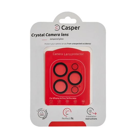 Protector de lente de cámara Casper para iPhone 14 Pro/14 Pro Max (Cristal completo)