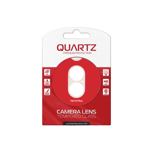 QUARTZ Clear Back Camera Tempered Glass for iPhone 16 / 16 Plus