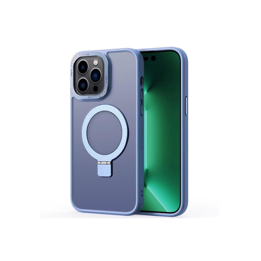 Carbon Wireless Charging Case with Ring Stand - DARK BLUE for iPhone 15 Pro Max