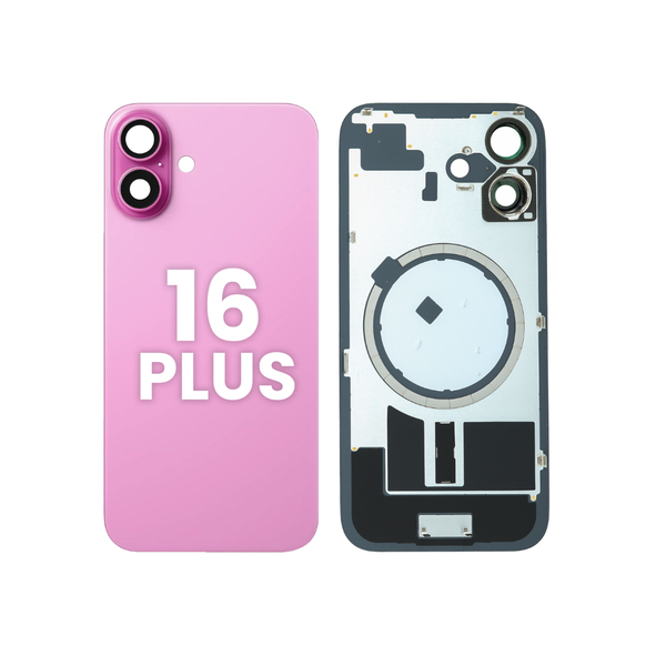 Back Glass with Frame and MagSafe Magnet for iPhone 16 Plus  (NO LOGO) (PINK)