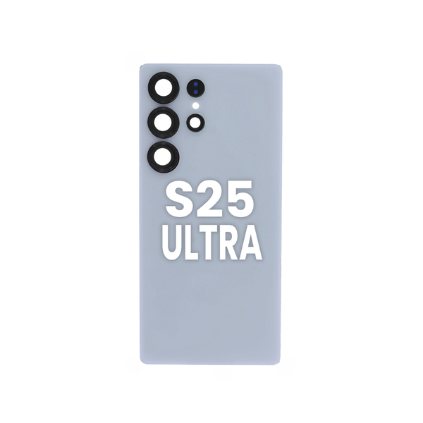 Cristal trasero con lente de cámara y adhesivo para Galaxy S25 Ultra (AZUL PLATA TITANIO)