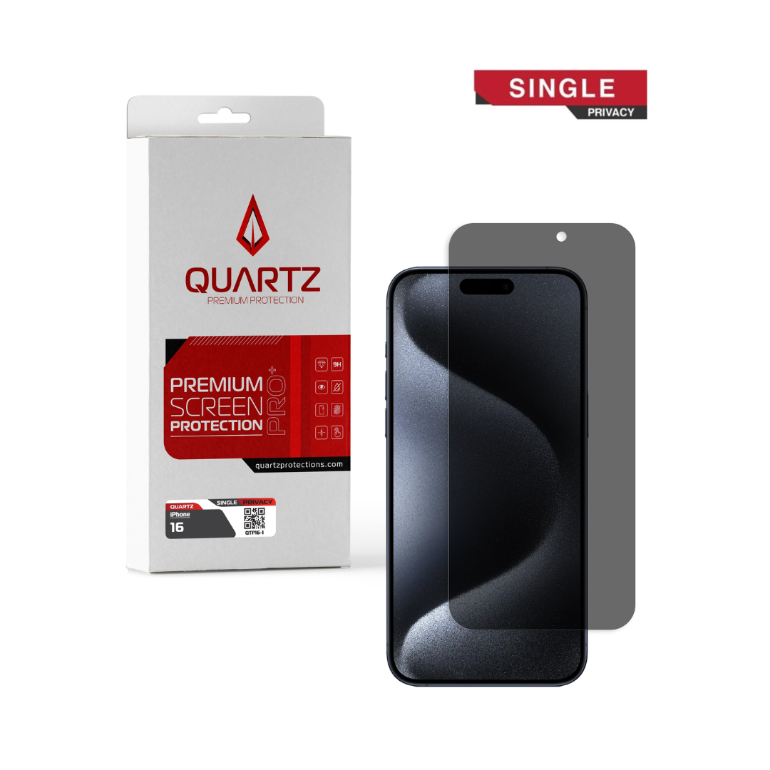 QUARTZ Privacy Tempered Glass for iPhone 16 (Single Pack)