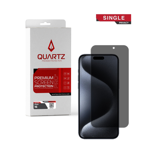 QUARTZ Privacy Tempered Glass for iPhone 16 (Single Pack)