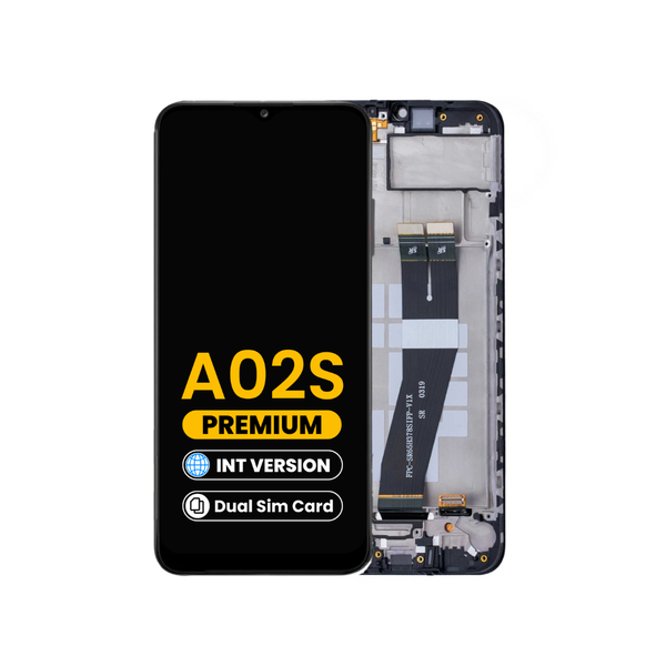 Pantalla LCD con marco (versión internacional / Dual Sim) para Galaxy A02s (A025F / 2020) (Premium)