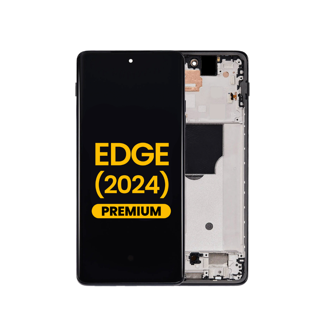 OLED Assembly with Frame for Motorola Edge (XT2405 / 2024) (BLACK) (Premium)