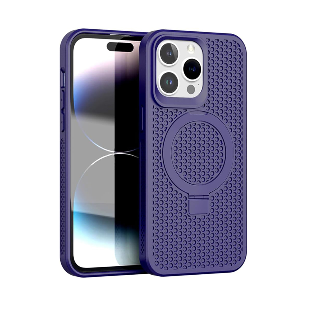 Funda disipadora de calor con soporte - MORADA para iPhone 12 Pro Max
