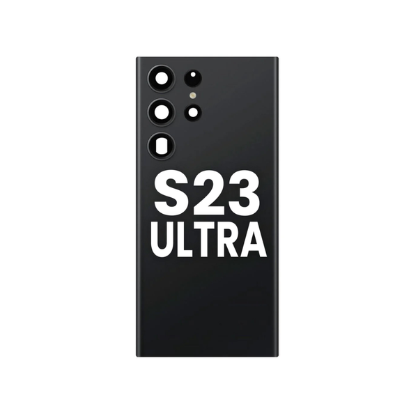 Back Glass with Camera Lens and Adhesive for Galaxy S23 Ultra (PHANTOM BLACK)