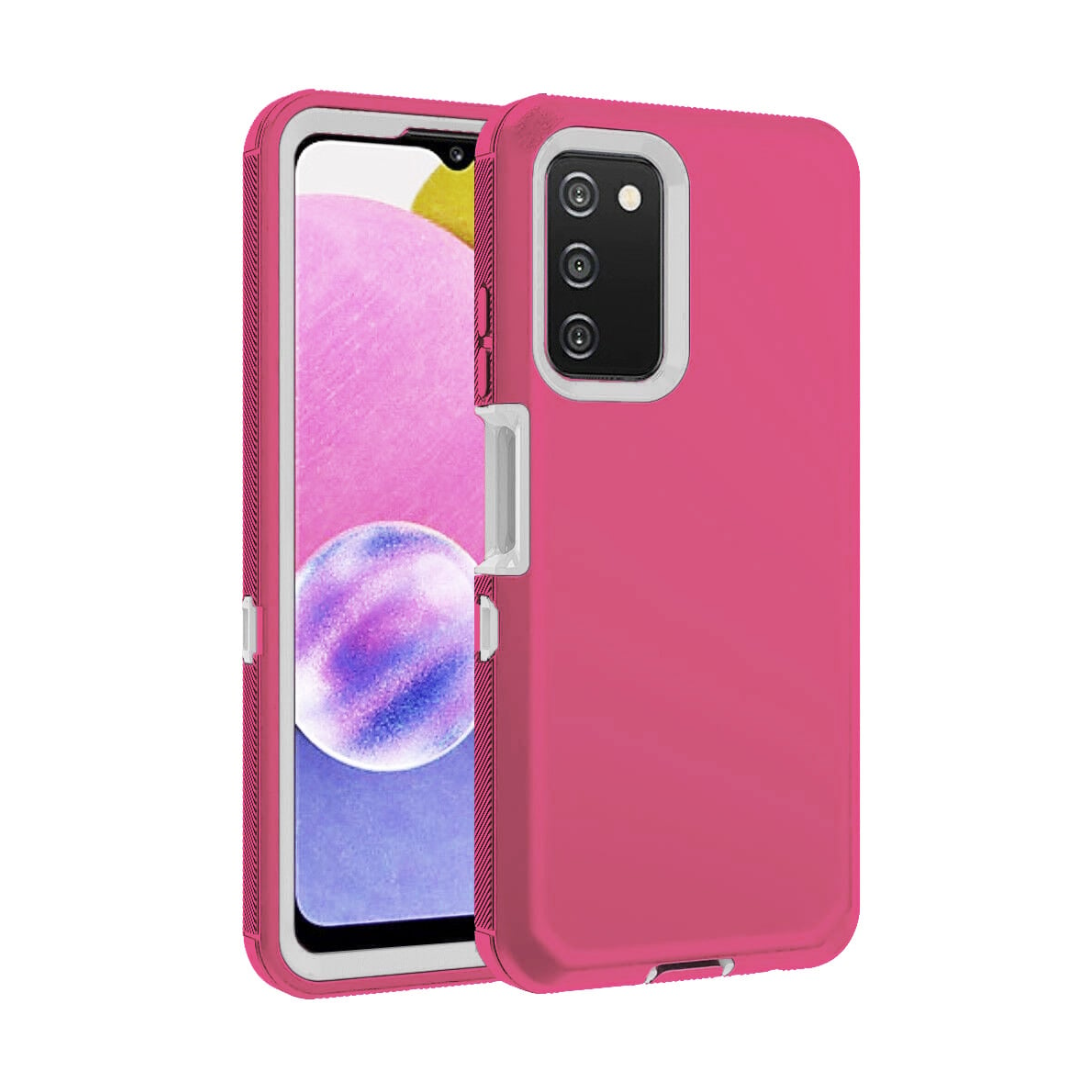 Heavy Duty Case for Galaxy A03S (HOTPINK & WHITE)