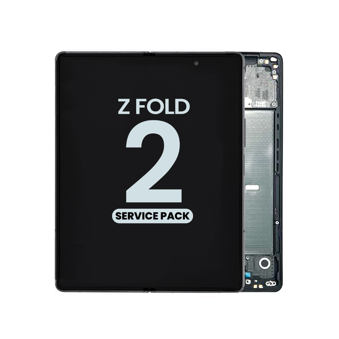 Ensamblaje OLED con marco para Galaxy Z Fold 2 F916U (Negro Místico) (Paquete de Servicio)