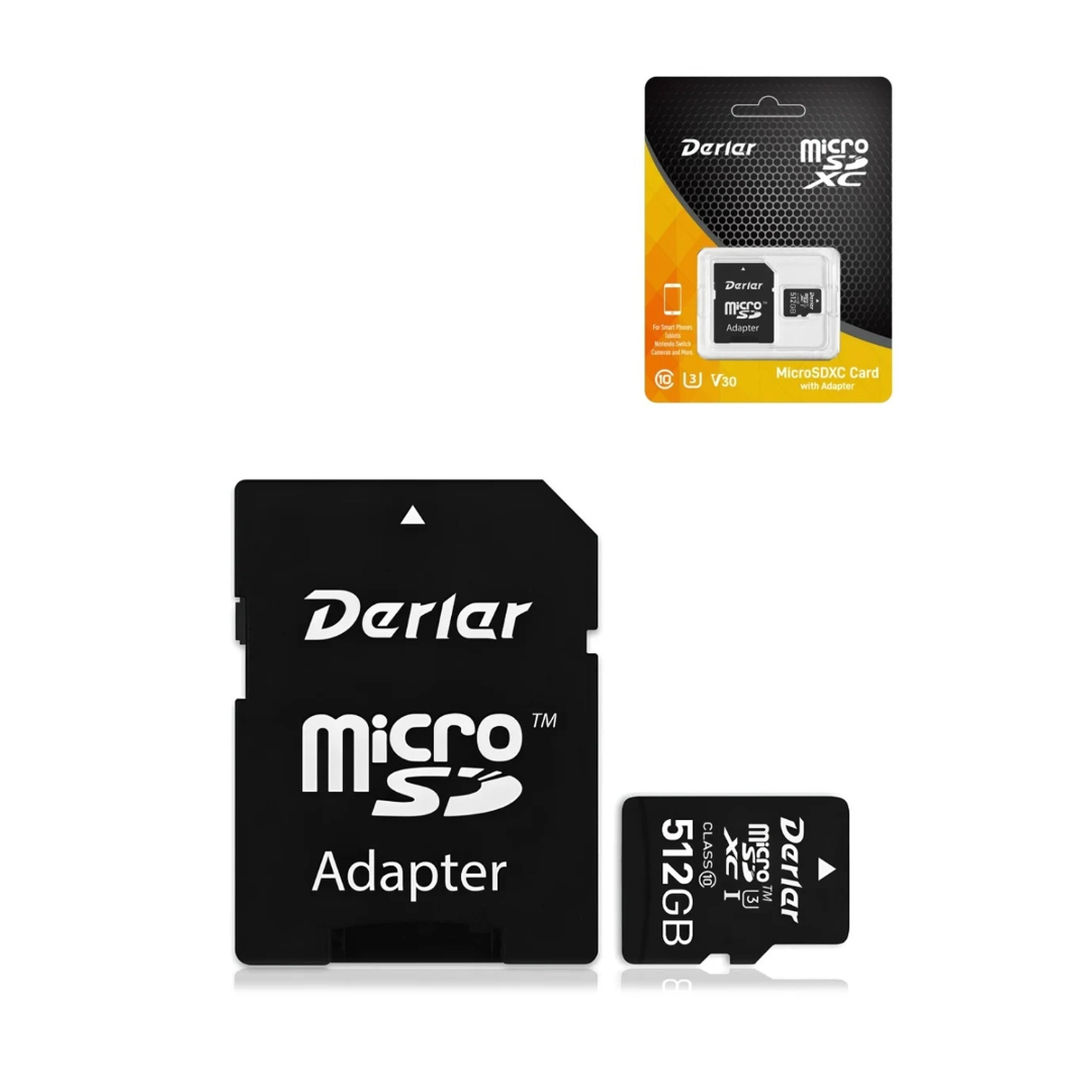 Tarjeta microSD Derlar DL-230 con adaptador - 512 GB (V30/C10)
