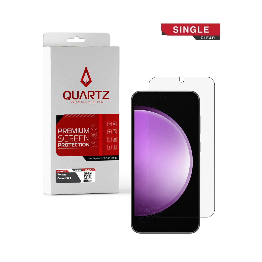 QUARTZ Clear Tempered Glass for Galaxy S23 (Single Pack)