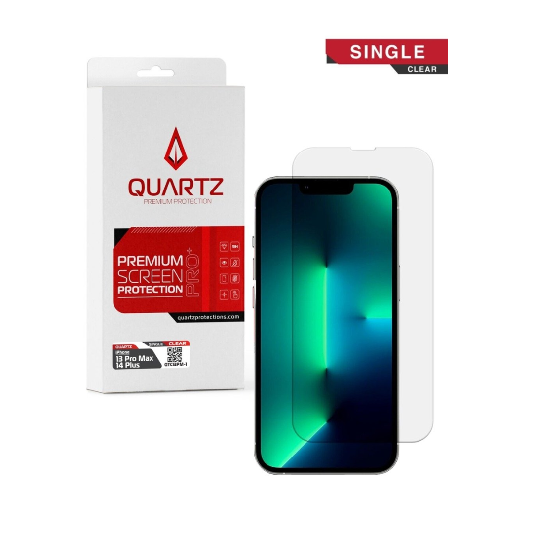 QUARTZ Clear Tempered Glass for iPhone 13 Pro Max / 14 Plus (Single Pack)