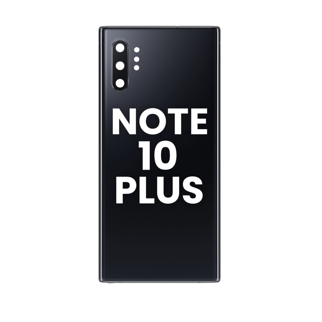 Back Glass with Camera Lens and Adhesive for Galaxy Note 10 Plus (AURA BLACK)