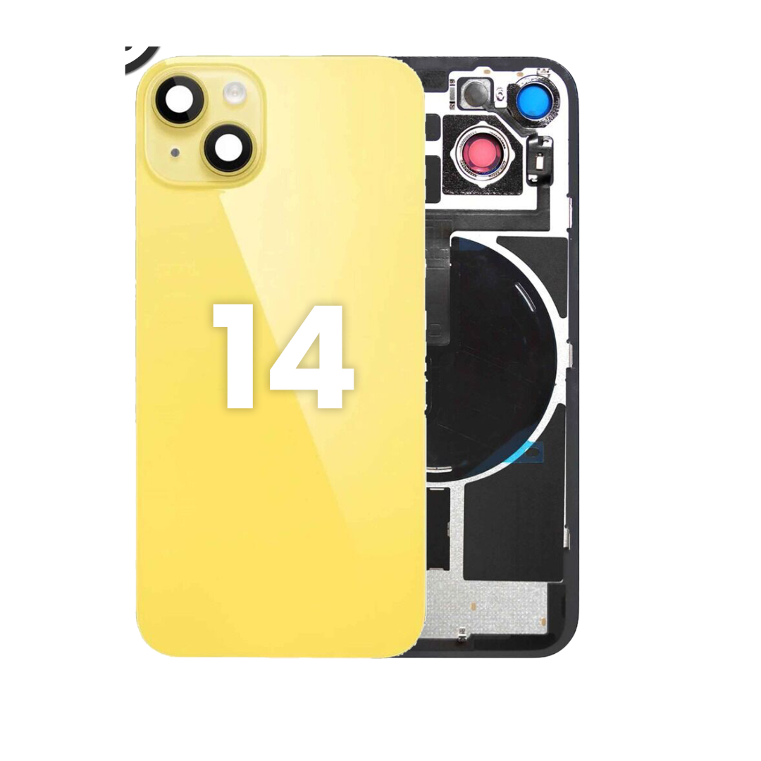 Back Glass with Wireless NFC and MagSafe Magnet for iPhone 14 (NO LOGO) (YELLOW)