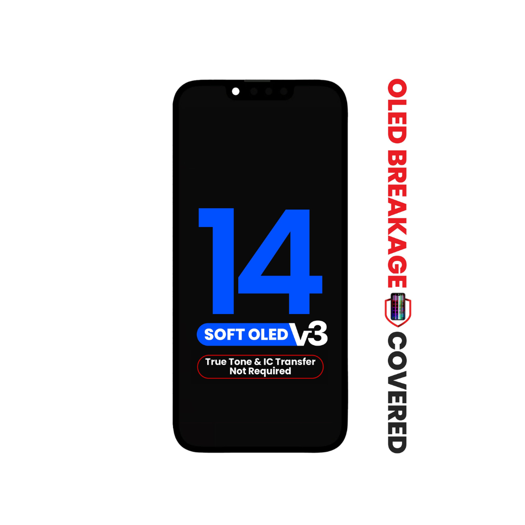 OLED Assembly for iPhone 14 (True Tone Programming and IC Transfer NOT REQUIRED) (Aftermarket QV8 V3 / Soft )