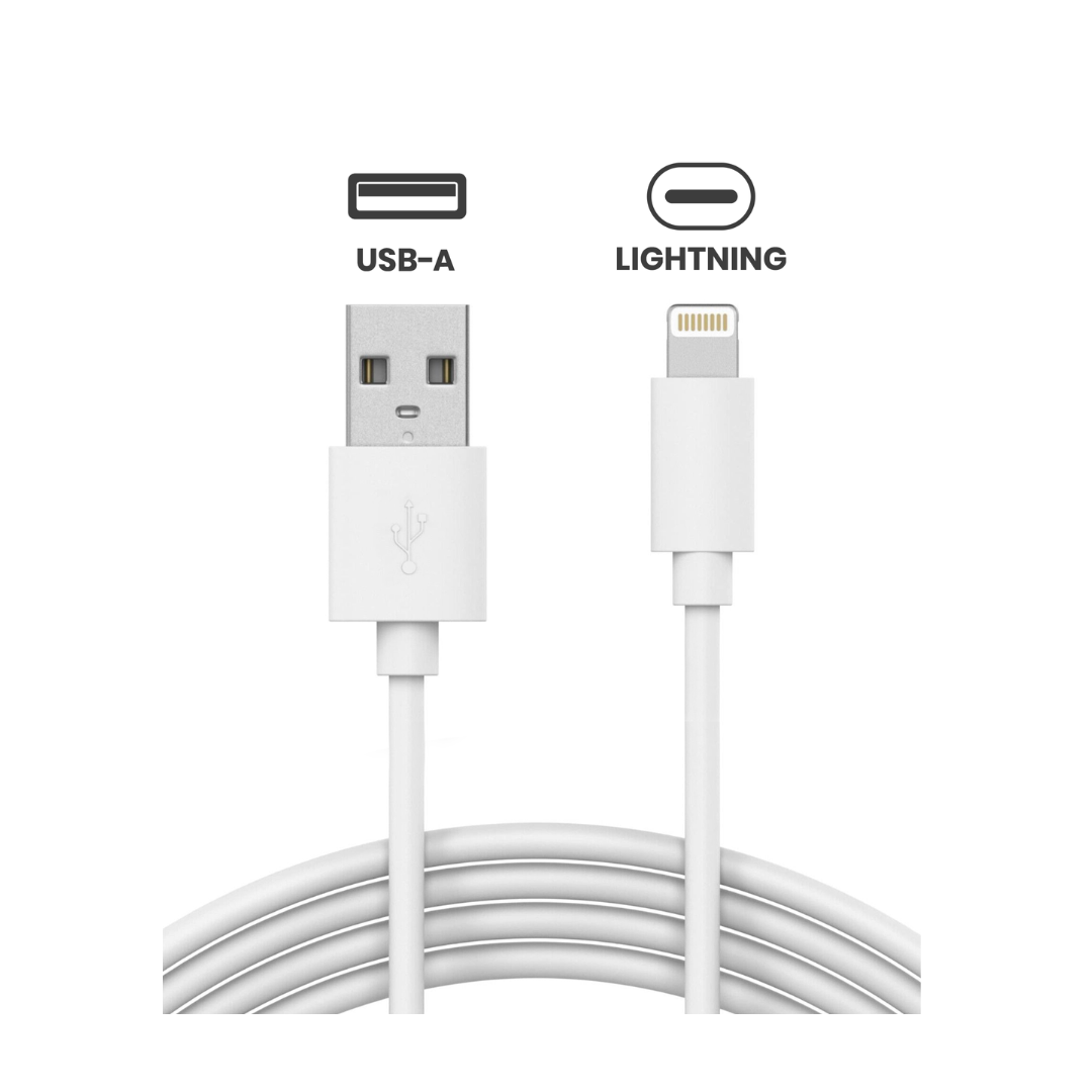 Cable USB-A a Lightning (90 cm) para iPhone/iPad (OEM Grado A/B) (embalaje a granel)