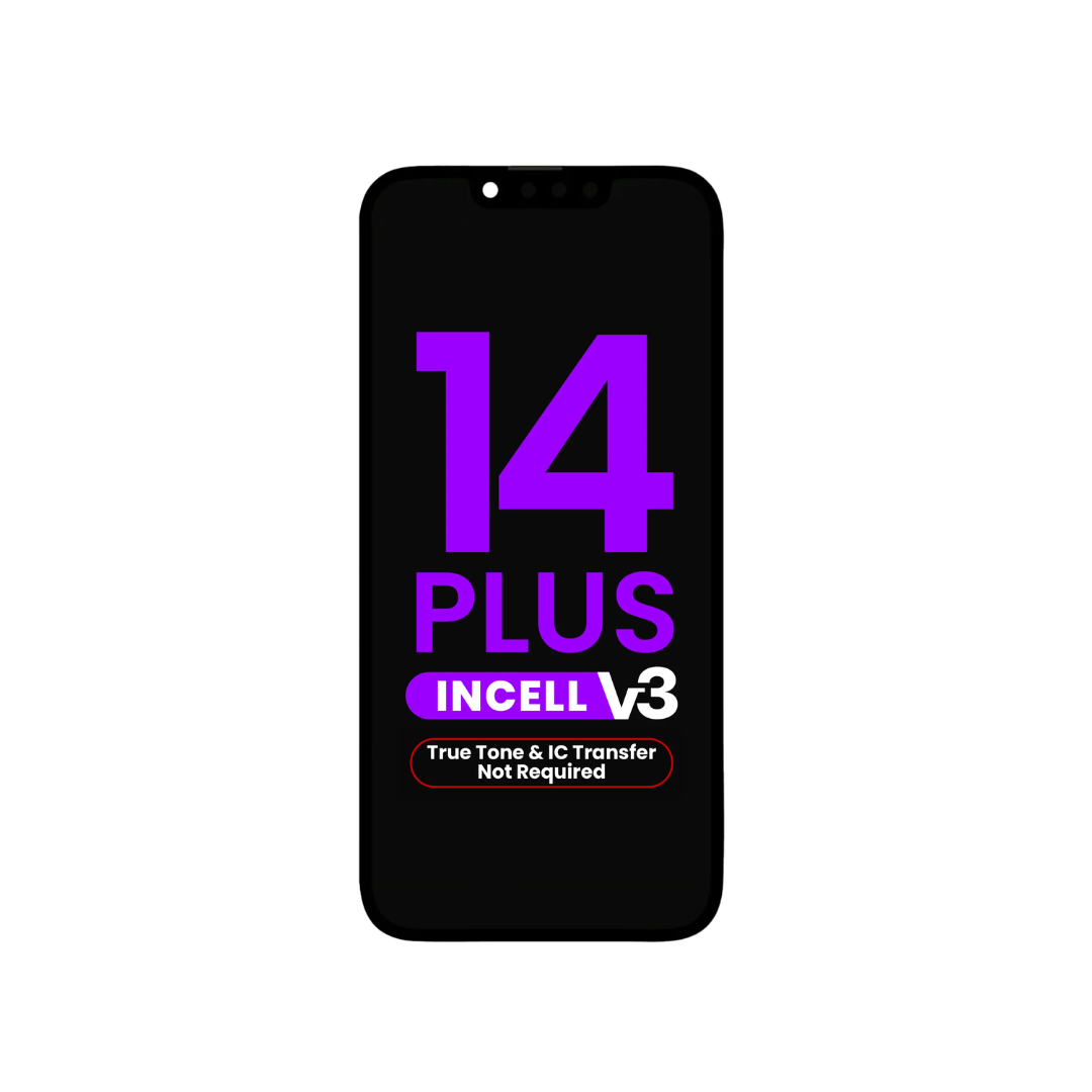 Ensamblaje de pantalla LCD para iPhone 14 Plus (NO SE REQUIERE programación True Tone ni transferencia de IC) (Incell de repuesto/QV7 V3)