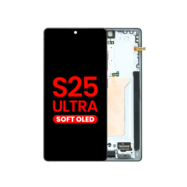 OLED Assembly with Frame for Galaxy S25 Ultra (S938) (TITANIUM BLACK) (Aftermarket OLED)