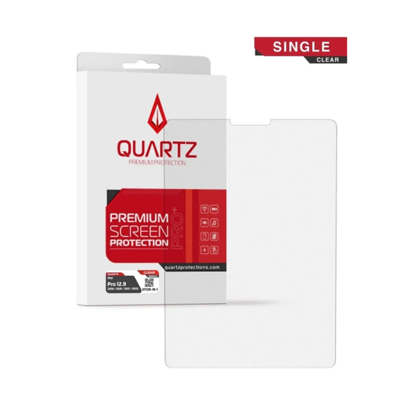 Protector de pantalla de cristal templado transparente QUARTZ para iPad Pro 12.9 (2018/2020/2021/2022) (paquete individual)