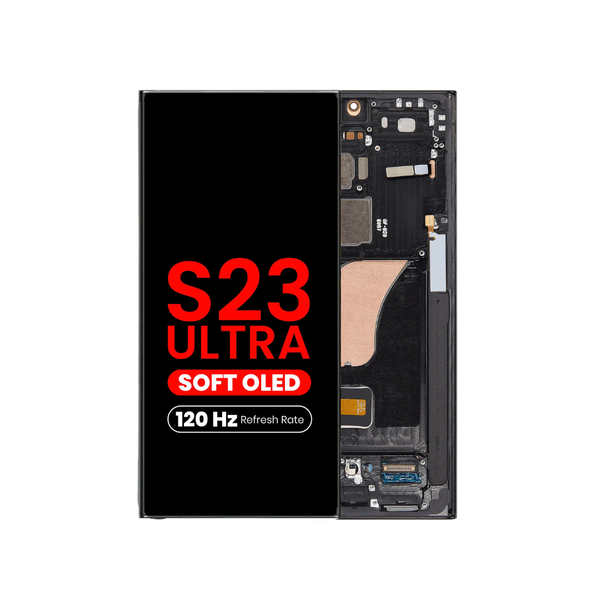 OLED Assembly with Frame for Galaxy S23 Ultra (S918) (GRAPHITE) (Aftermarket Pro Soft Oled / 120HZ)