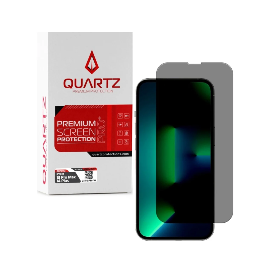 QUARTZ Privacy Tempered Glass for iPhone 13 Pro Max / 14 Plus