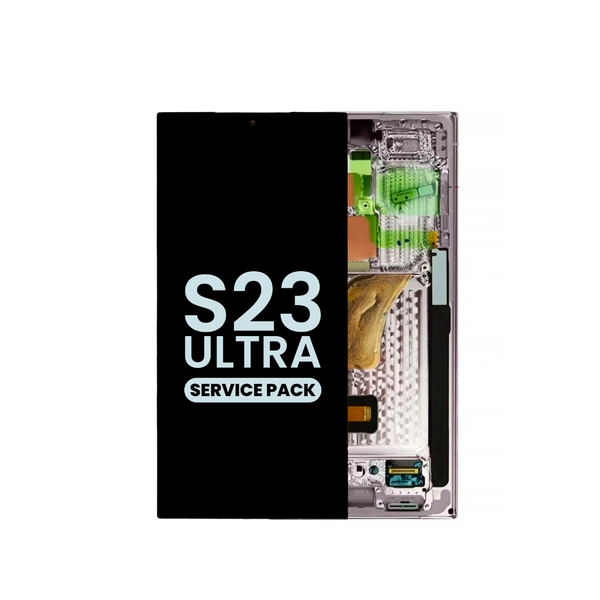 OLED Assembly with Frame for Galaxy S23 Ultra S918 (LAVENDER) (Service Pack)