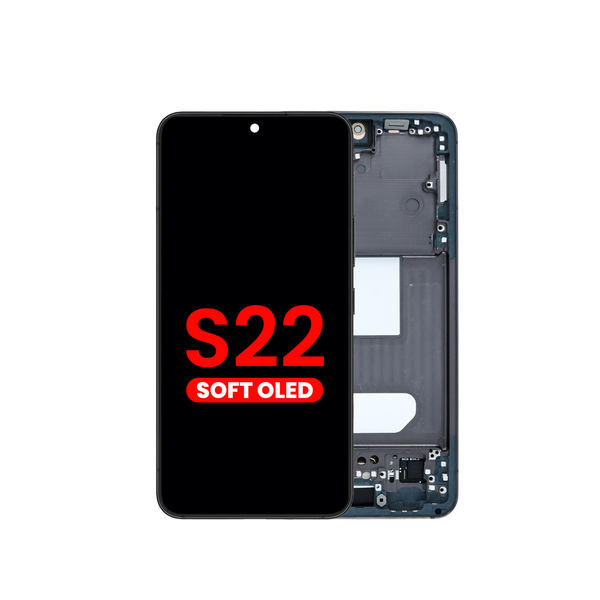 OLED Assembly with Frame for Galaxy S22 (S901) (PHANTOM BLACK) (Aftermarket OLED)