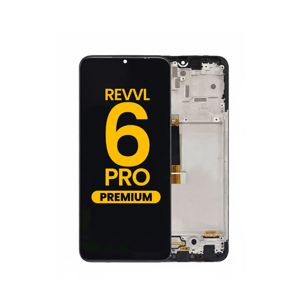 T-Mobile Revvl 6 Pro LCD Assembly w/Frame (BLACK) (Premium/Refurbished)