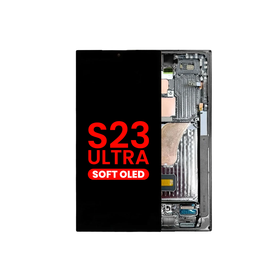Samsung Galaxy S23 Ultra S918 OLED Assembly w/Frame (PHANTOM BLACK) (Aftermarket)