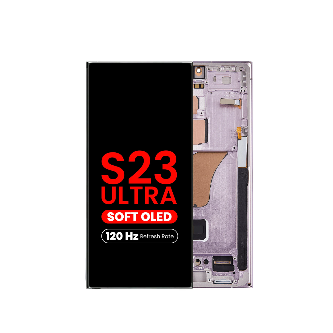 OLED Assembly with Frame for Galaxy S23 Ultra (S918) (LAVENDER) (Aftermarket Pro Soft Oled / 120HZ)