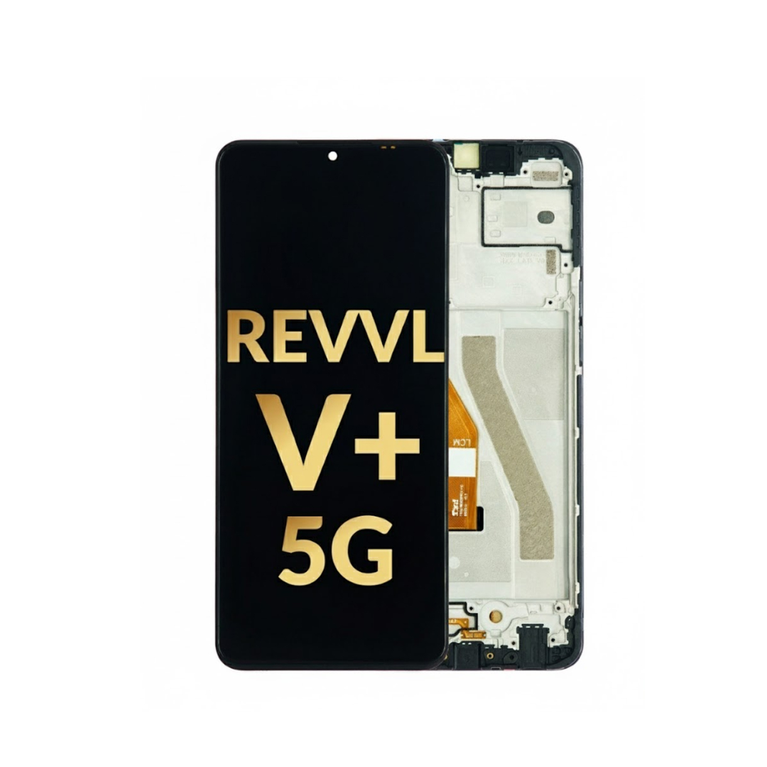 T-Mobile Revvl V+ 5G LCD Assembly w/ Frame (BLACK) (Premium/Refurbished)